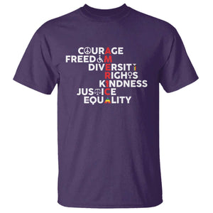 America Courage Freedom Diversity Rights Friendship Justice T Shirt TS11 Purple Print Your Wear