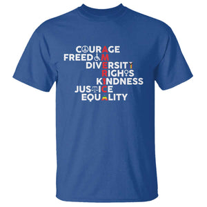 America Courage Freedom Diversity Rights Friendship Justice T Shirt TS11 Royal Blue Print Your Wear