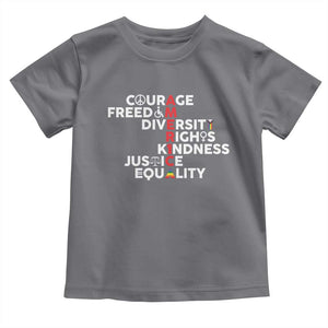 America Courage Freedom Diversity Rights Friendship Justice Toddler T Shirt TS11 Charcoal Print Your Wear