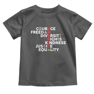 America Courage Freedom Diversity Rights Friendship Justice Toddler T Shirt TS11 Dark Heather Print Your Wear