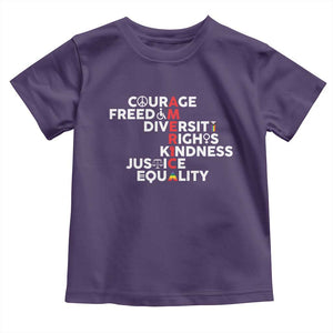 America Courage Freedom Diversity Rights Friendship Justice Toddler T Shirt TS11 Purple Print Your Wear
