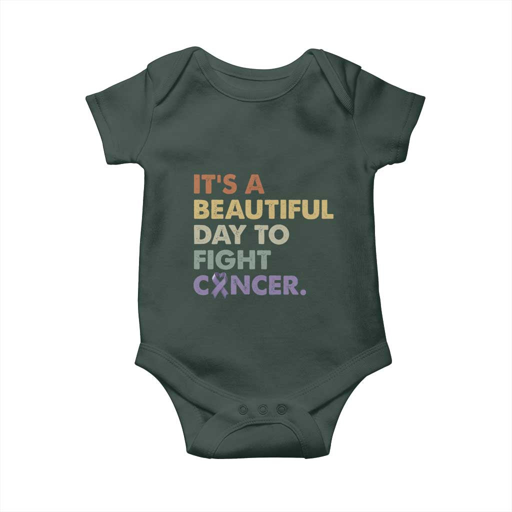 All Cancer Awareness Baby Onesie It's A Beautiful Day To Fight Cancer Lavender Ribbon TS11 Print Your Wear