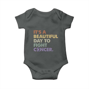 All Cancer Awareness Baby Onesie It's A Beautiful Day To Fight Cancer Lavender Ribbon TS11 Dark Heather Print Your Wear