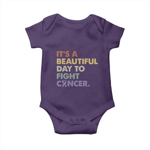 All Cancer Awareness Baby Onesie It's A Beautiful Day To Fight Cancer Lavender Ribbon TS11 Purple Print Your Wear