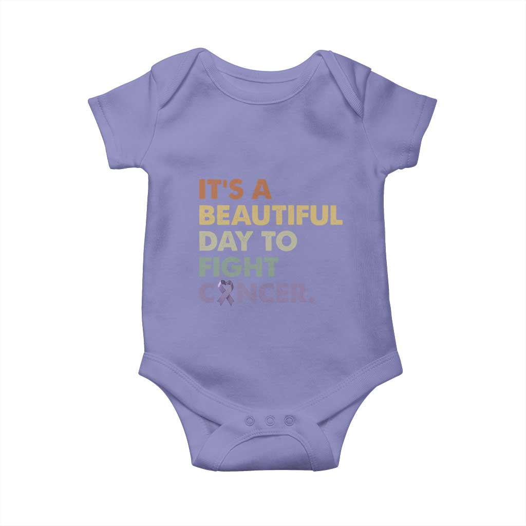 All Cancer Awareness Baby Onesie It's A Beautiful Day To Fight Cancer Lavender Ribbon TS11 Violet Print Your Wear