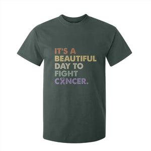 All Cancer Awareness T Shirt For Kid It's A Beautiful Day To Fight Cancer Lavender Ribbon TS11 Dark Forest Green Print Your Wear