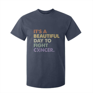 All Cancer Awareness T Shirt For Kid It's A Beautiful Day To Fight Cancer Lavender Ribbon TS11 Navy Print Your Wear