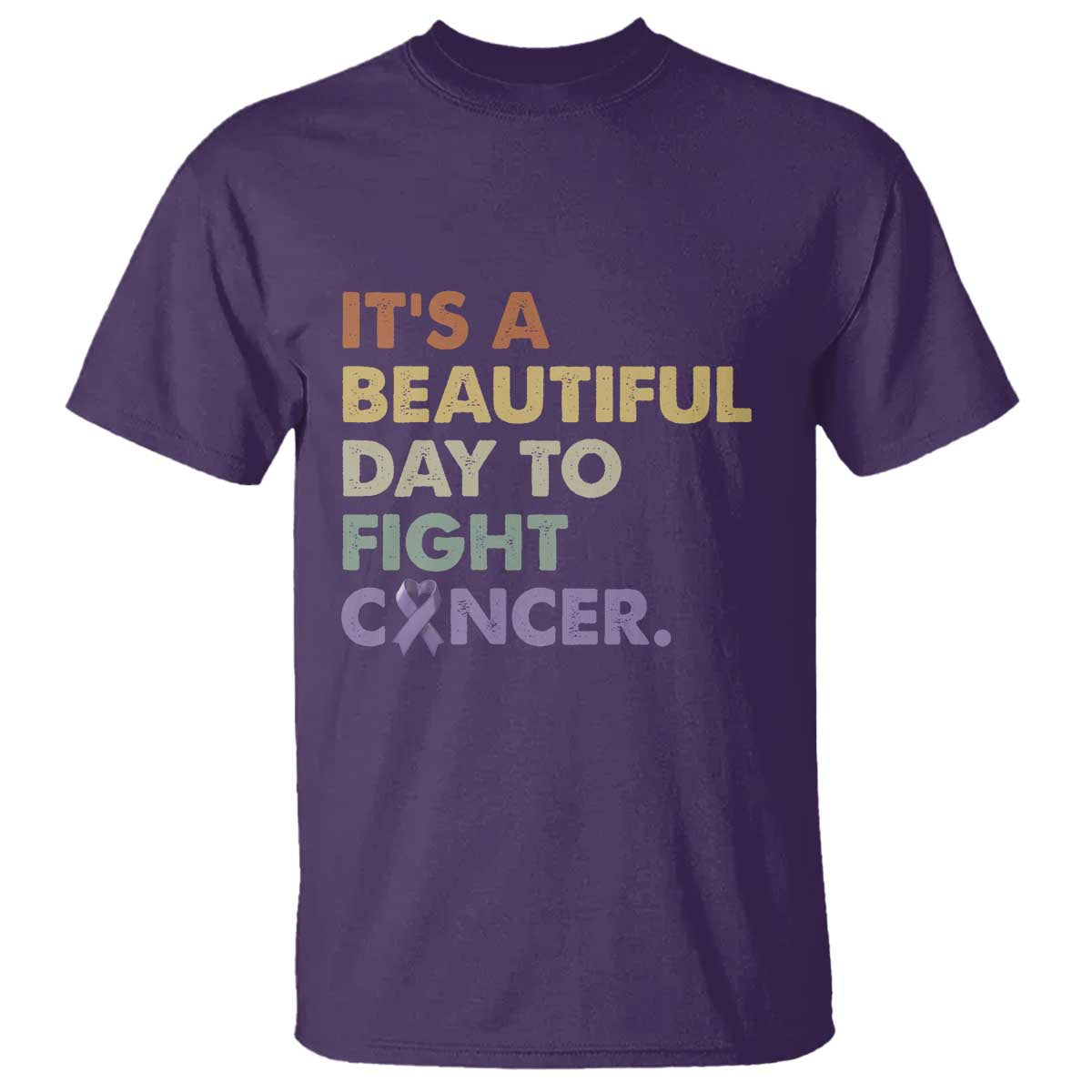 All Cancer Awareness T Shirt It's A Beautiful Day To Fight Cancer Lavender Ribbon TS11 Purple Print Your Wear