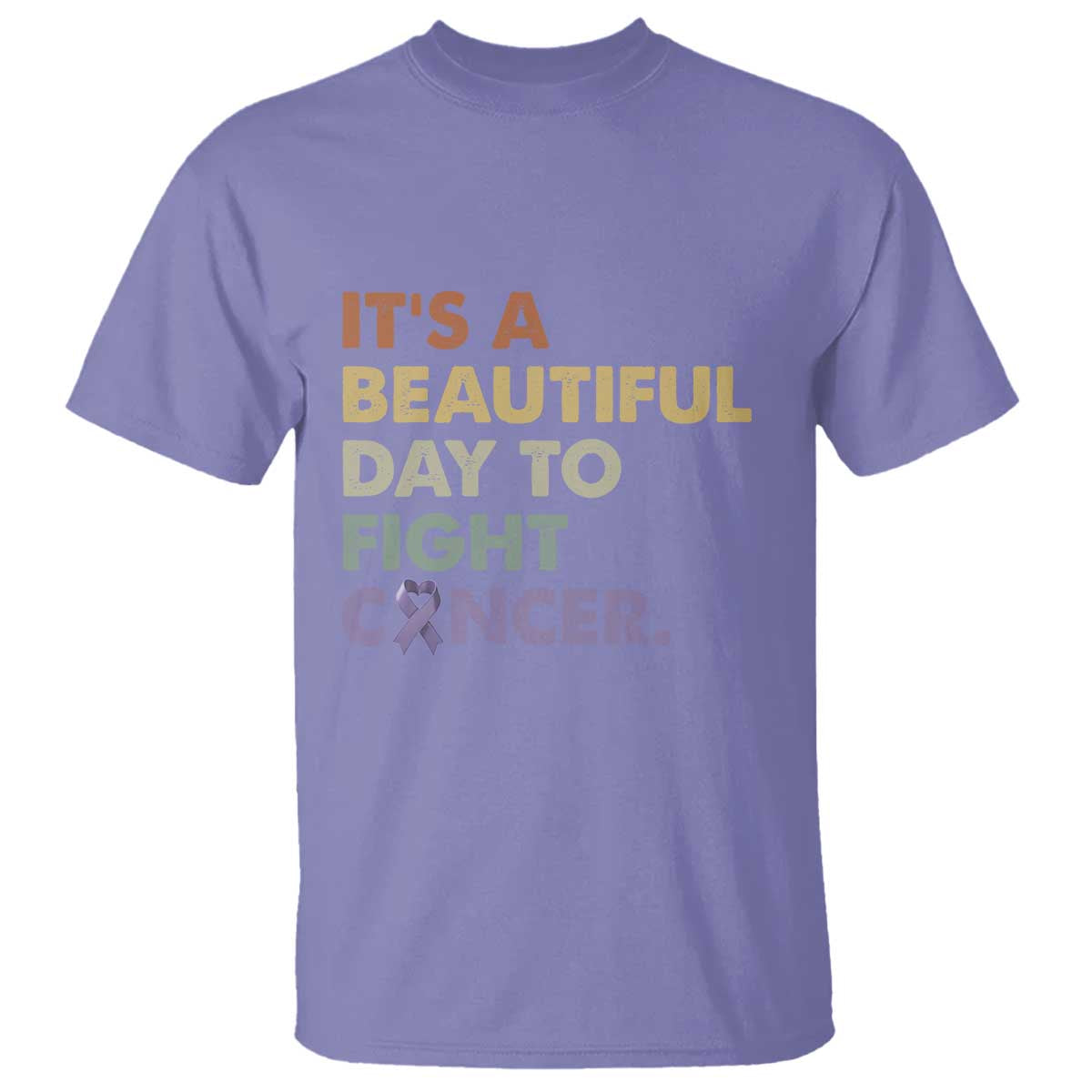 All Cancer Awareness T Shirt It's A Beautiful Day To Fight Cancer Lavender Ribbon TS11 Violet Print Your Wear