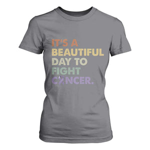 All Cancer Awareness T Shirt For Women It's A Beautiful Day To Fight Cancer Lavender Ribbon TS11 Charcoal Print Your Wear