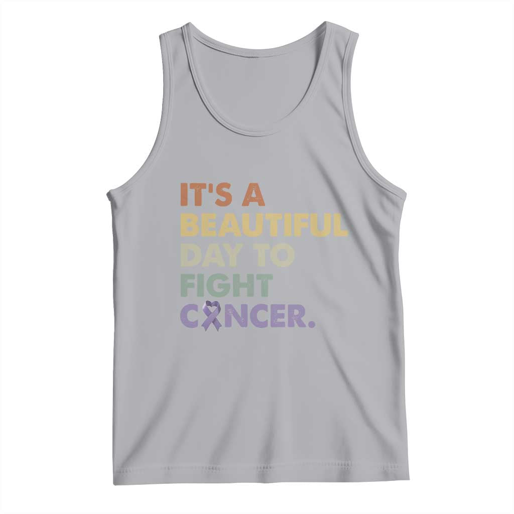 All Cancer Awareness Tank Top It's A Beautiful Day To Fight Cancer Lavender Ribbon TS11 Athletic Heather Print Your Wear