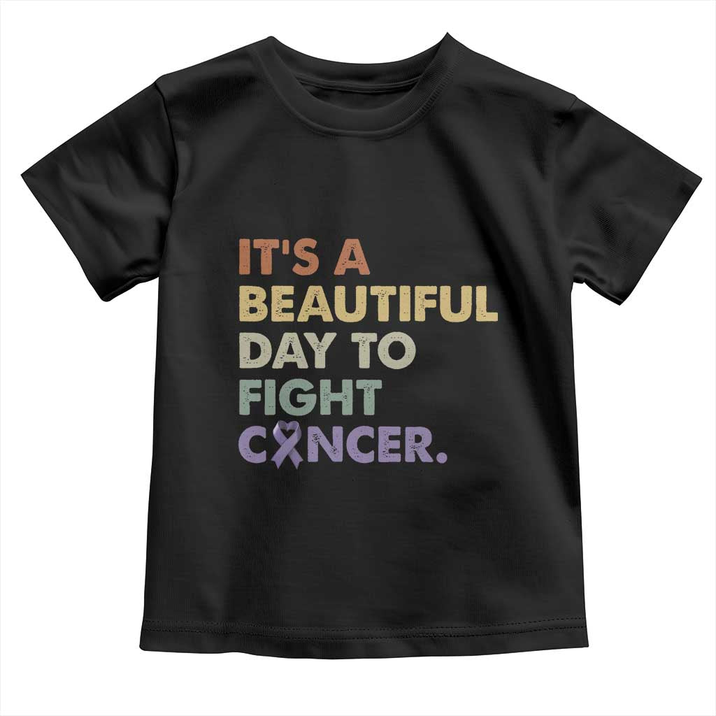 All Cancer Awareness Toddler T Shirt It's A Beautiful Day To Fight Cancer Lavender Ribbon TS11 Black Print Your Wear