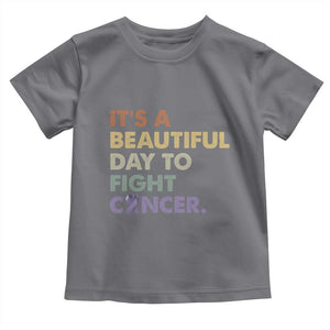 All Cancer Awareness Toddler T Shirt It's A Beautiful Day To Fight Cancer Lavender Ribbon TS11 Charcoal Print Your Wear