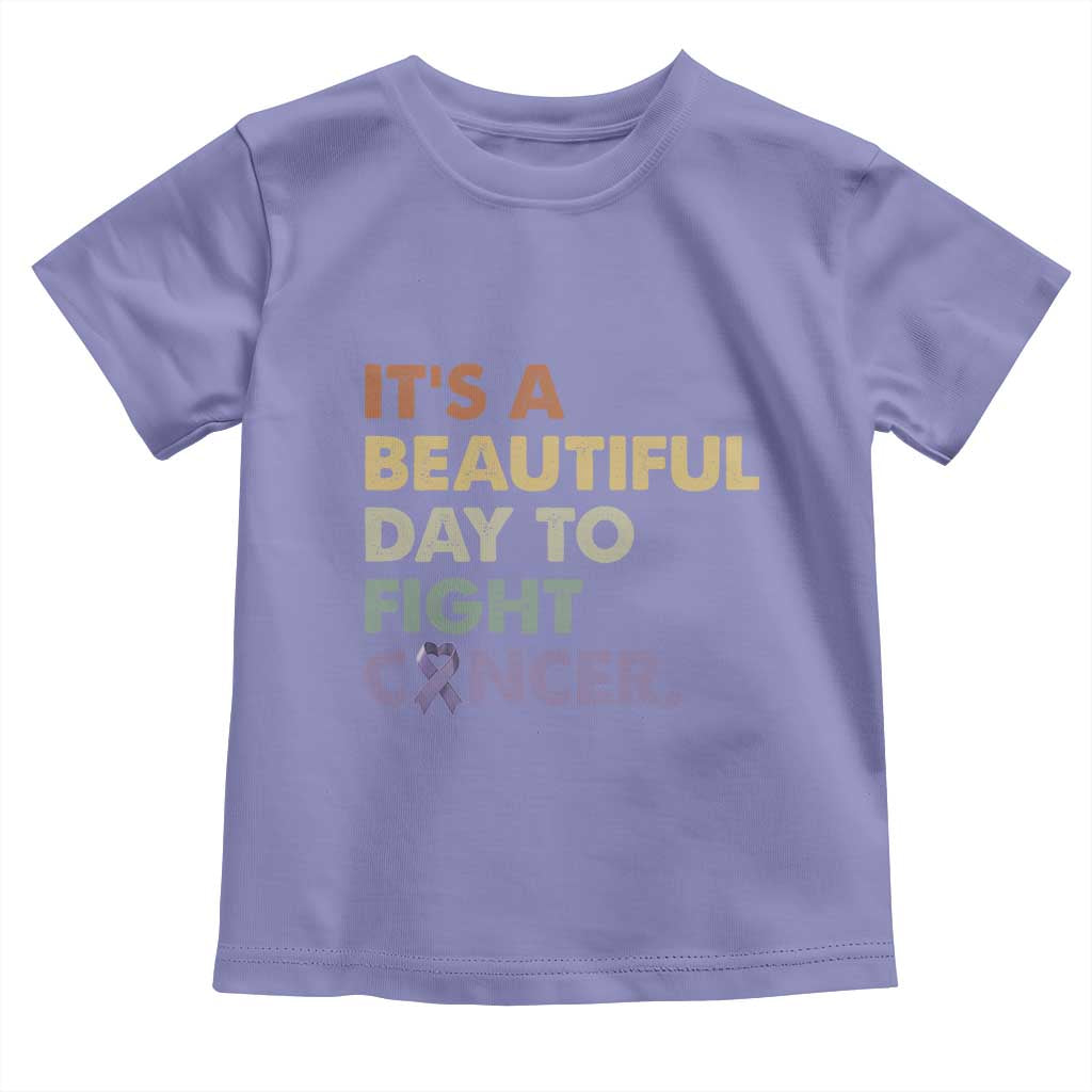 All Cancer Awareness Toddler T Shirt It's A Beautiful Day To Fight Cancer Lavender Ribbon TS11 Violet Print Your Wear