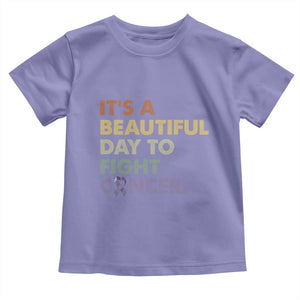 All Cancer Awareness Toddler T Shirt It's A Beautiful Day To Fight Cancer Lavender Ribbon TS11 Violet Print Your Wear