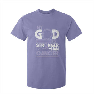 All Cancer Awareness T Shirt For Kid My God Is Stronger Than Cancer Lavender Ribbon TS11 Violet Print Your Wear