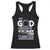 All Cancer Awareness Racerback Tank Top My God Is Stronger Than Cancer Lavender Ribbon TS11 Black Print Your Wear