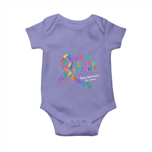All Cancer Awareness Baby Onesie We're All Tied Together Raise Awareness For Cancer Ribbons TS11 Violet Print Your Wear
