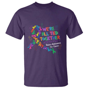 All Cancer Awareness T Shirt We're All Tied Together Raise Awareness For Cancer Ribbons TS11 Purple Print Your Wear