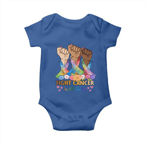 Funny All Cancer Awareness Baby Onesie Fight Cancer In All Colors Colorful Ribbon TS11 Royal Blue Print Your Wear