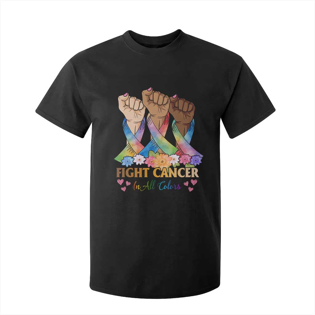 Funny All Cancer Awareness T Shirt For Kid Fight Cancer In All Colors Colorful Ribbon TS11 Black Print Your Wear
