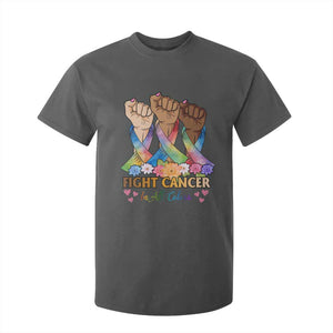 Funny All Cancer Awareness T Shirt For Kid Fight Cancer In All Colors Colorful Ribbon TS11 Dark Heather Print Your Wear