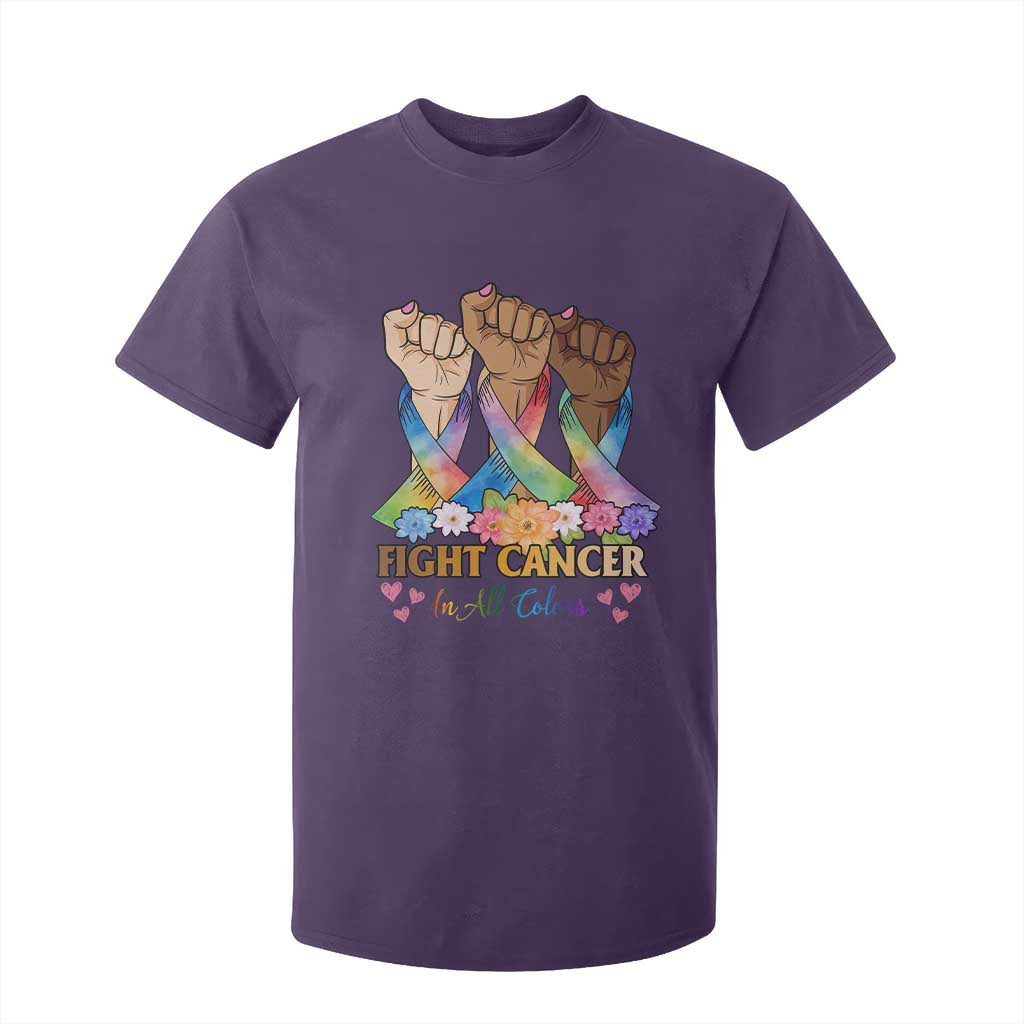Funny All Cancer Awareness T Shirt For Kid Fight Cancer In All Colors Colorful Ribbon TS11 Purple Print Your Wear