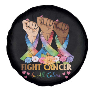 Funny All Cancer Awareness Spare Tire Cover Fight Cancer In All Colors Colorful Ribbon TS11 Print Your Wear