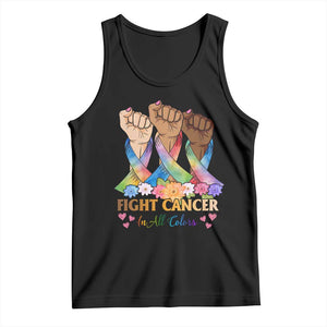 Funny All Cancer Awareness Tank Top Fight Cancer In All Colors Colorful Ribbon TS11 Black Print Your Wear