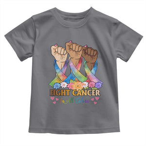 Funny All Cancer Awareness Toddler T Shirt Fight Cancer In All Colors Colorful Ribbon TS11 Charcoal Print Your Wear