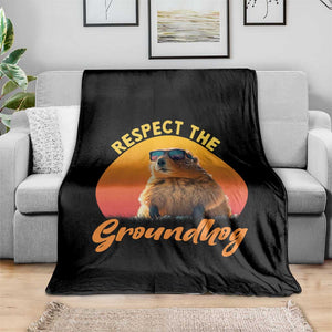 Funny Groundhog Day Throw Blanket Respect The Groundhog Woodchuck TS11 Print Your Wear