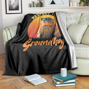 Funny Groundhog Day Throw Blanket Respect The Groundhog Woodchuck TS11 Print Your Wear