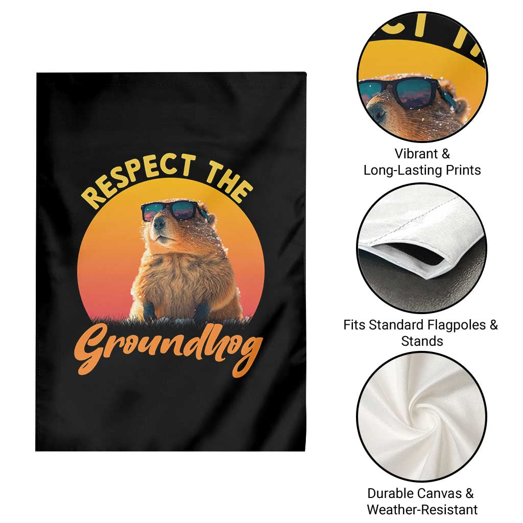 Funny Groundhog Day Garden Flag Respect The Groundhog Woodchuck TS11 Print Your Wear