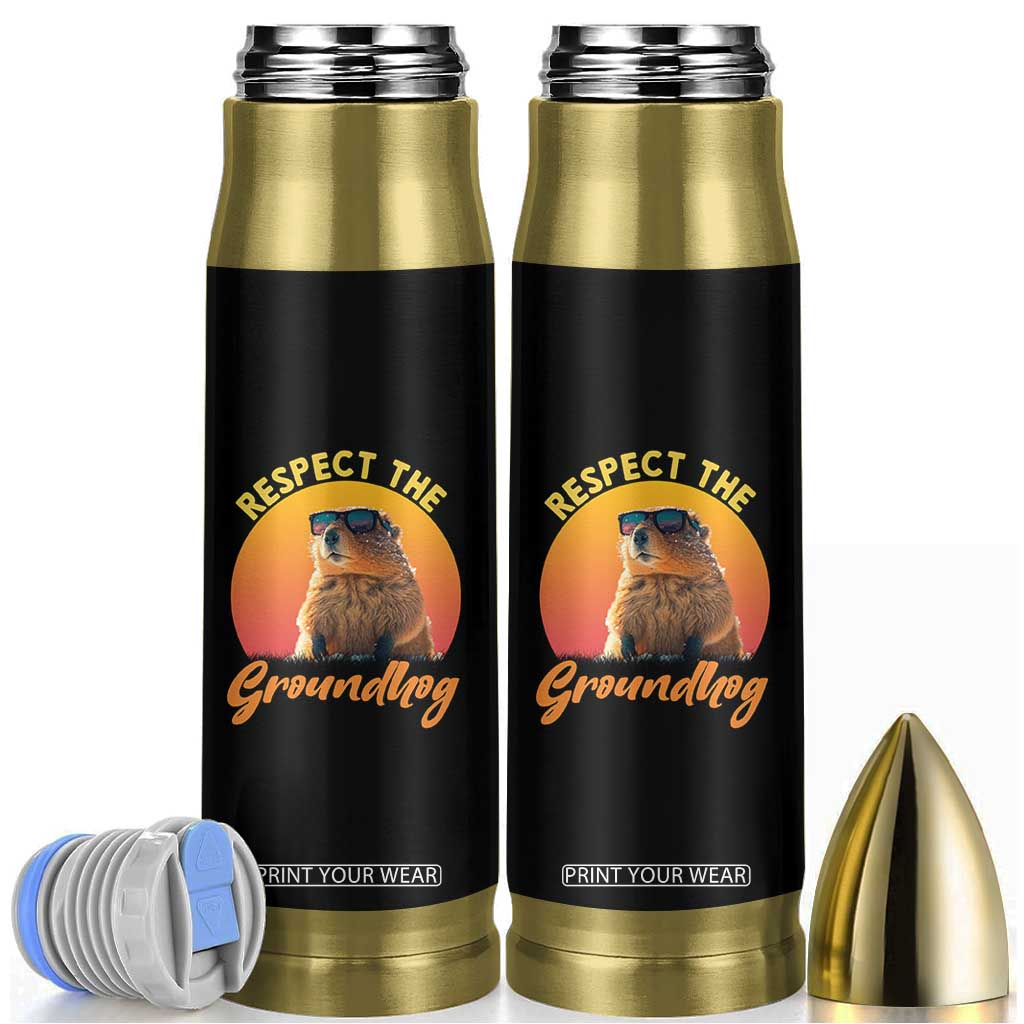 Funny Groundhog Day Bullet Tumbler Respect The Groundhog Woodchuck TS11 Black Print Your Wear
