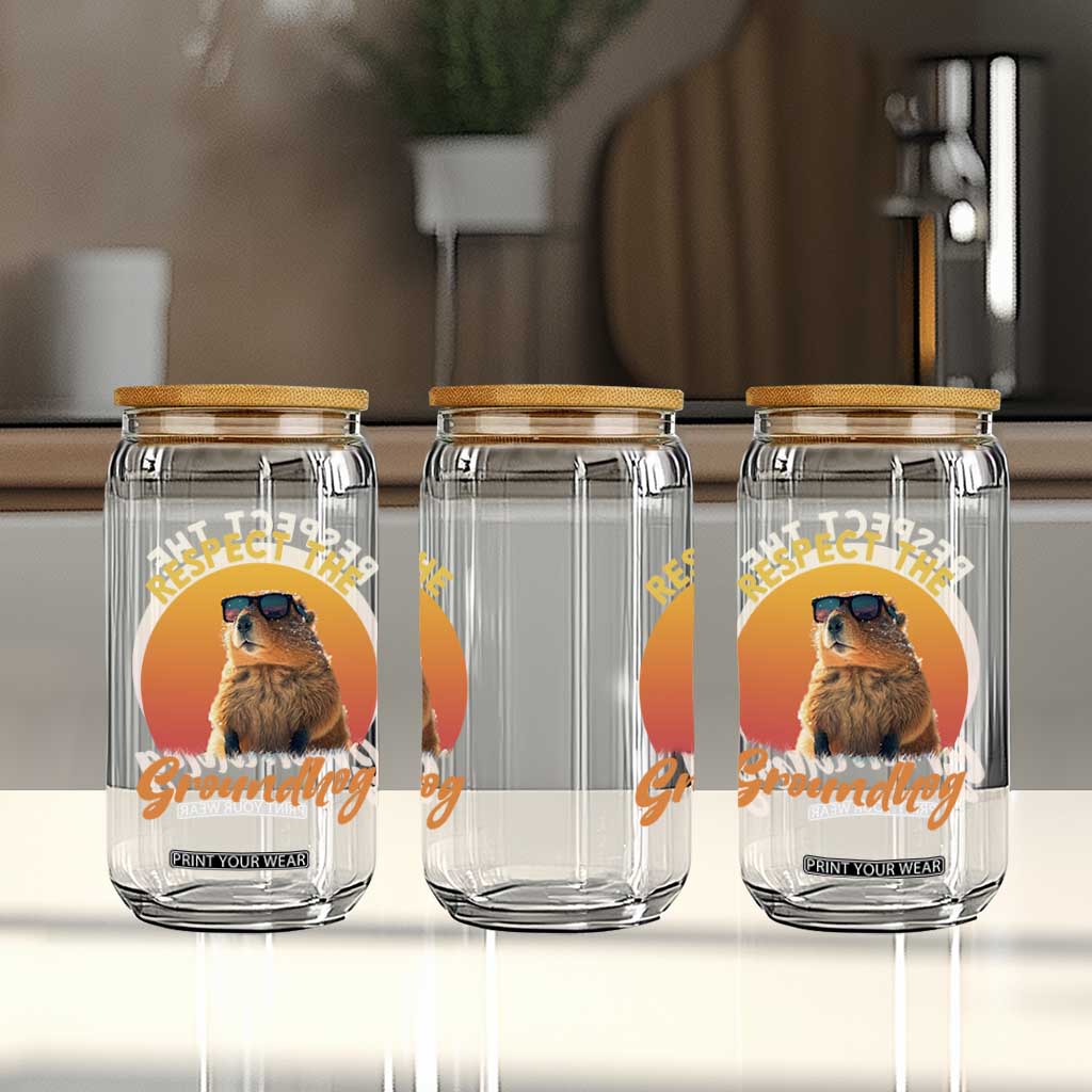 Funny Groundhog Day Glass Can Respect The Groundhog Woodchuck TS11 Print Your Wear