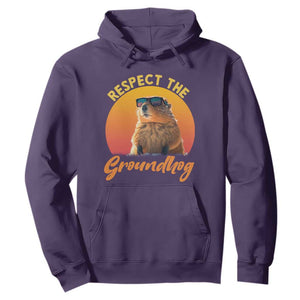 Funny Groundhog Day Hoodie Respect The Groundhog Woodchuck TS11 Purple Print Your Wear