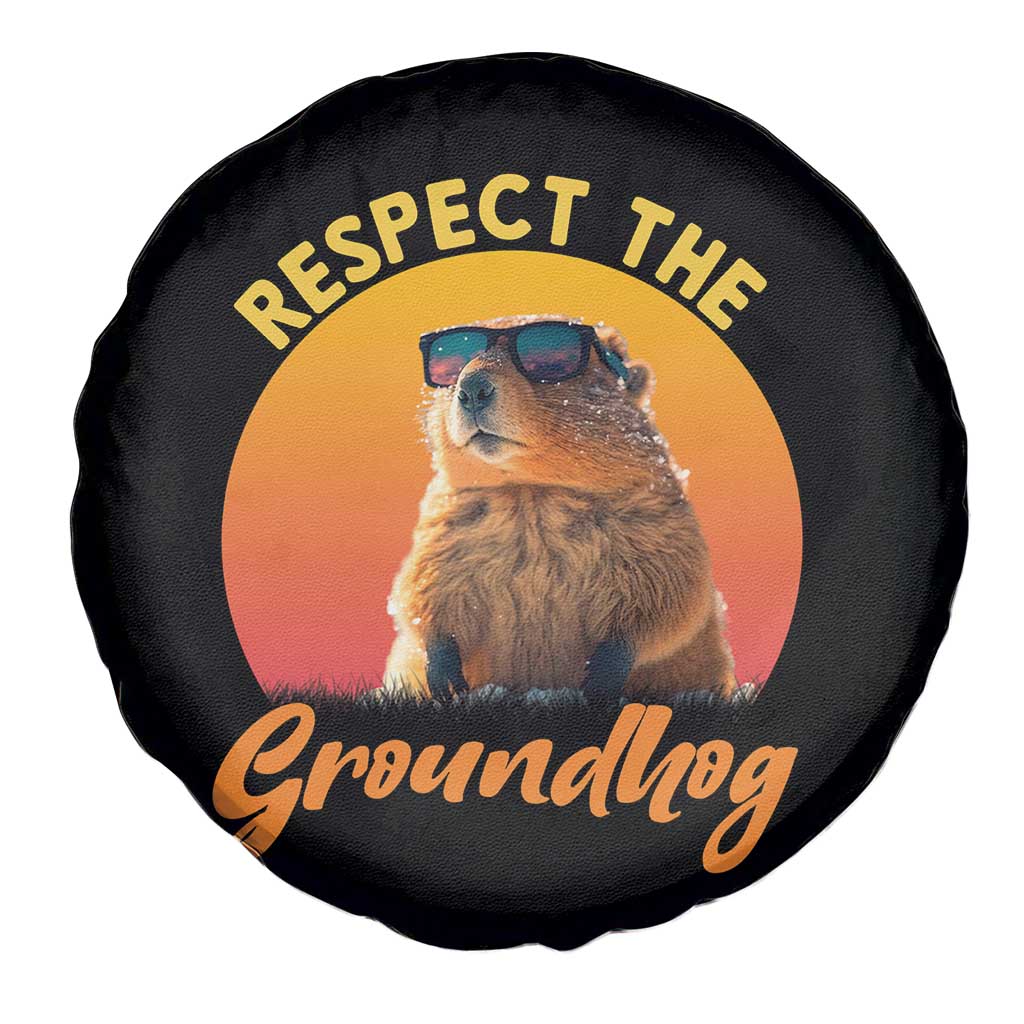 Funny Groundhog Day Spare Tire Cover Respect The Groundhog Woodchuck TS11 Print Your Wear
