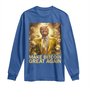 Funny Trump Bitcoin 2025 Long Sleeve Shirt Make Bitcoin Great Again TS11 Royal Blue Print Your Wear