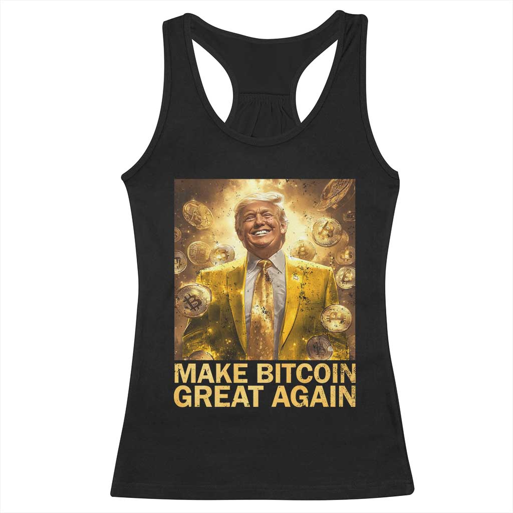Funny Trump Bitcoin 2025 Racerback Tank Top Make Bitcoin Great Again TS11 Black Print Your Wear