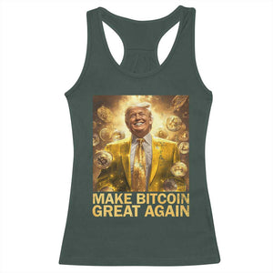 Funny Trump Bitcoin 2025 Racerback Tank Top Make Bitcoin Great Again TS11 Dark Forest Green Print Your Wear