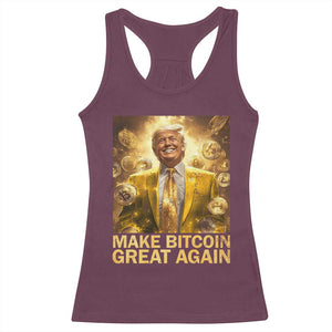 Funny Trump Bitcoin 2025 Racerback Tank Top Make Bitcoin Great Again TS11 Maroon Print Your Wear