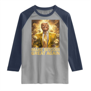 Funny Trump Bitcoin 2025 Raglan Shirt Make Bitcoin Great Again TS11 Sport Gray Navy Print Your Wear