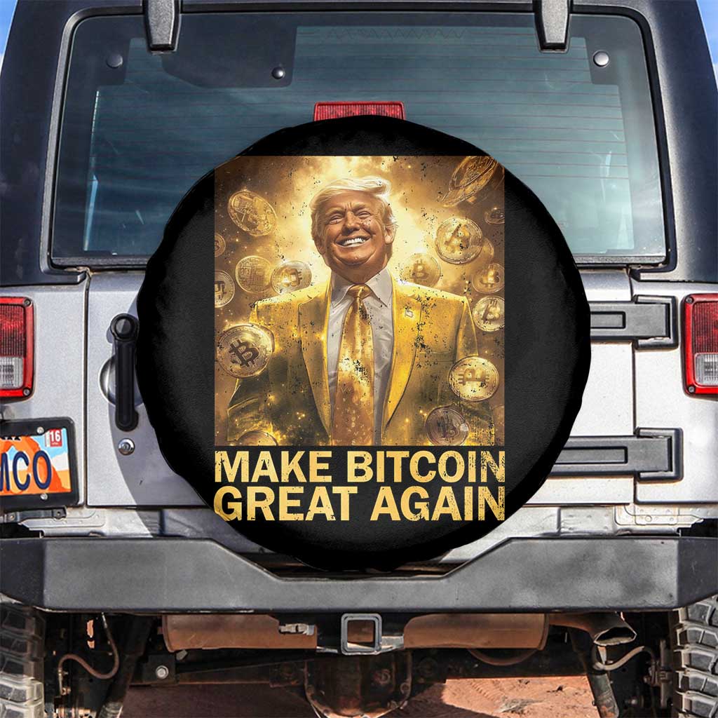 Funny Trump Bitcoin 2025 Spare Tire Cover Make Bitcoin Great Again TS11 No hole Black Print Your Wear