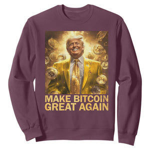 Funny Trump Bitcoin 2025 Sweatshirt Make Bitcoin Great Again TS11 Maroon Print Your Wear