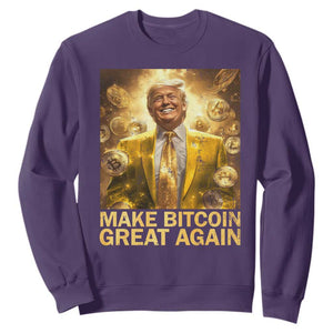 Funny Trump Bitcoin 2025 Sweatshirt Make Bitcoin Great Again TS11 Purple Print Your Wear