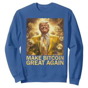 Funny Trump Bitcoin 2025 Sweatshirt Make Bitcoin Great Again TS11 Royal Blue Print Your Wear