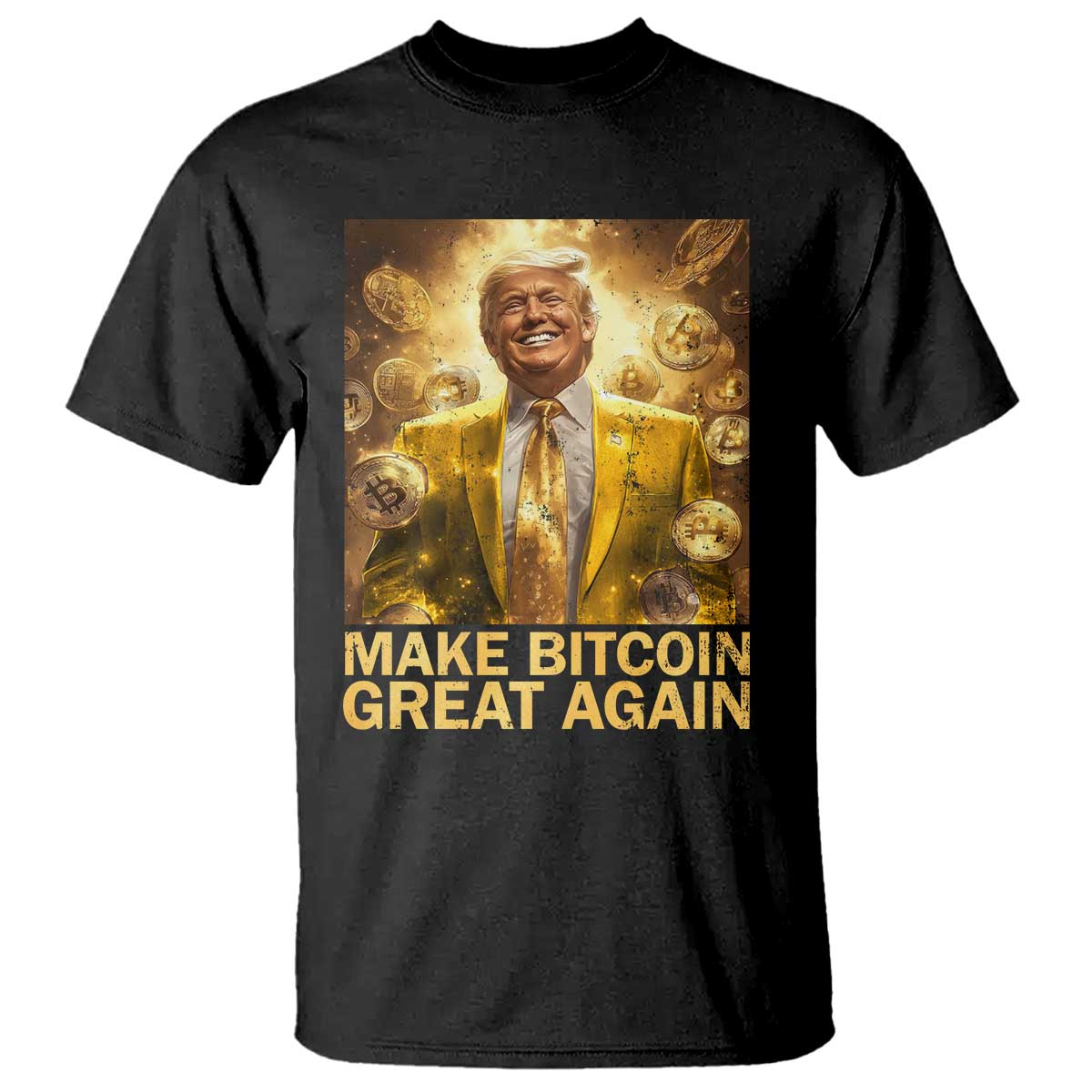 Funny Trump Bitcoin 2025 T Shirt Make Bitcoin Great Again TS11 Black Print Your Wear