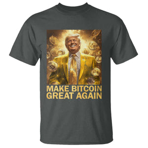 Funny Trump Bitcoin 2025 T Shirt Make Bitcoin Great Again TS11 Dark Heather Print Your Wear