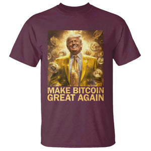 Funny Trump Bitcoin 2025 T Shirt Make Bitcoin Great Again TS11 Maroon Print Your Wear