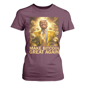 Funny Trump Bitcoin 2025 T Shirt For Women Make Bitcoin Great Again TS11 Maroon Print Your Wear